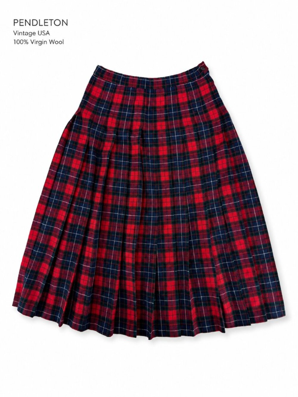 Vintage Pendleton Authentic Manson Tartan Virgin Wool Pleated Skirt USA 4/6